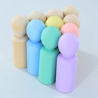Ornements cadeaux écologiques, poupées en bois massif naturel, sans bavures, figurines vierges pour bricolage, jouets éducatifs de peinture parent-enfant