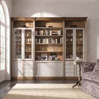 Bibliothèque de luxe en bois massif, meuble de bureau à domicile sur mesure, grande étagère modulaire pour villa, armoire de rangement avec porte vitrée, vitrine