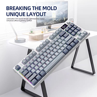 K86 75% 87 Tombol Tricolor RGB Teclador Backlit Gaming Macro Programmable Rechargeable Wireless 2.4G PC Mechanical Gaming Keyboard