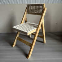 Chaise pliante nordique événement de mariage chaises meubles en bois massif chaise en corde tressée