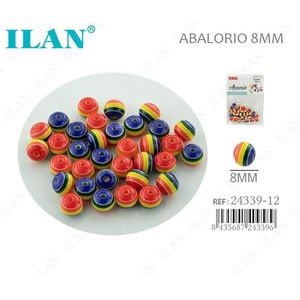 Perline a strisce ILAN Abalorio da 8 mm per la creazione di gioielli - Product Image 1