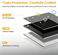 Housse de moto robuste pour extérieur, 420D, imperméable, protection contre les UV et la pluie, housse de moto toutes saisons