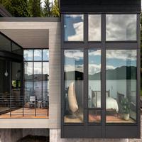 Système de porte-fenêtre fixe en aluminium pour véranda en verre, double vitrage à rupture de pont thermique, certifié Energy Star, minimaliste, du sol au plafond
