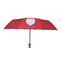 Parapluie automatique à 3 plis, 10 baleines robustes, à changement de couleur rouge magique, personnalisable avec logo, vente chaude