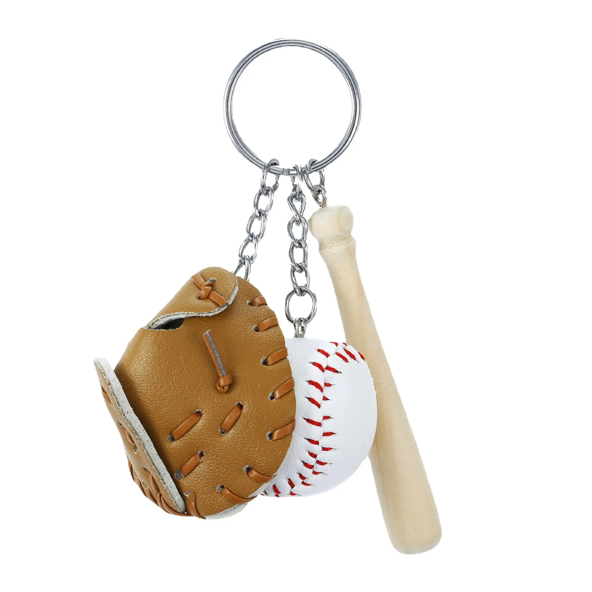 Wholesale American Baseball Bat Softball Keychain Pendant Keychain Promotional Mini Baseball Softball Keychain
