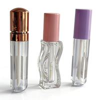 Tubes de brillant à lèvres en plastique transparent, octogonaux, ondulés ou droits, contenants pour gloss et rouge à lèvres, emballages personnalisés pour huile à lèvres avec marque privée