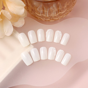 <span class=keywords><strong>Ongles</strong></span> à presser couleur unie courts blanc laiteux carrés, sans cuisson, réutilisables, pour usage quotidien, approvisionnement direct usine, certifiés CE - Product Image 4