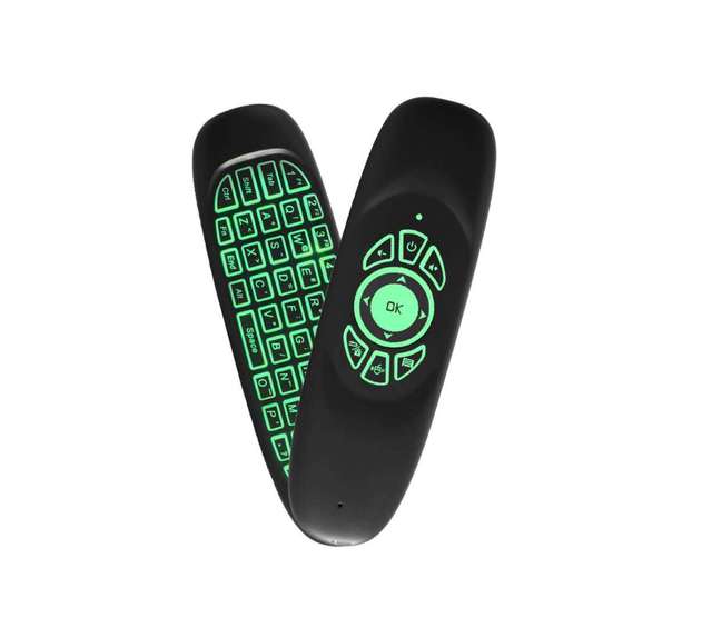 C120 Smart TV Remote Control 2.4G Air Mouse Keyboard Mini Fly Airmouse Support Battery 7Colors Led Backlit
