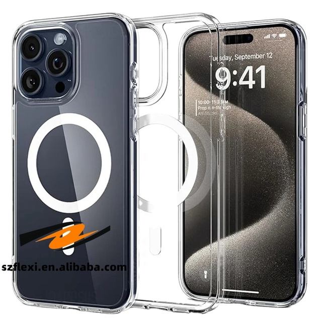 Original Hard Acrylic Magnetic Anti-Fall/Waterproof/Shockproof Phone Case for iPhone 15 13 12 14 16 17 Pro Max Wireless Charging