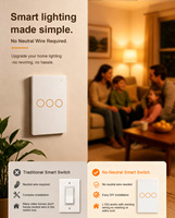 Oferta Especial LANBON Serie L10Q Tuya Zigbee Interruptor de Luz Inteligente de 1/2/3 Botones para Uso Doméstico, No Requiere Neutro, Interruptor de Pared Inalámbrico