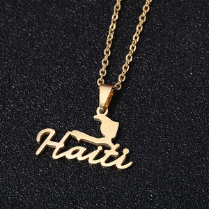 Collier ras du cou en acier inoxydable avec pendentif carte de divers pays et drapeau national, bijoux pour homme et femme, cadeau - Product Image 4