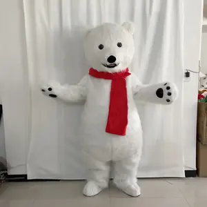 MOQ, 1 pieza, disfraz de Mascota de oso Polar personalizado profesional, dibujos animados, vacaciones al aire libre, adornos navideños, disfraz a la venta - Product Image 2
