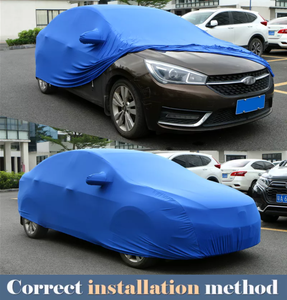 Housse de voiture extensible colorée personnalisée, haute élasticité, anti-poussière, housse de protection automobile en tissu élastique pour intérieur, OEM disponible - Product Image 5