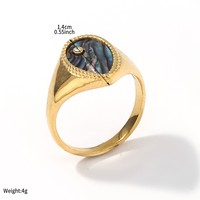 2025 bague Design à la mode pour les femmes 18K plaqué or étanche Vintage Turquoise ormeau coquille Zircon anneau Malachite anneau