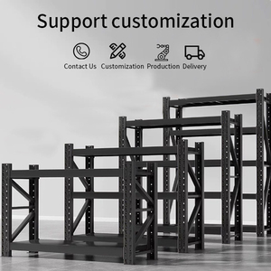 <span class=keywords><strong>Scaffale</strong></span> in Acciaio Resistente <span class=keywords><strong>Nero</strong></span> con Capacità di 500KG, Scaffalatura Metallica Senza Bulloni per Uso Industriale - Product Image 6