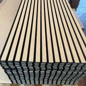 Panneau acoustique en bois massif écologique au design moderne avec revêtement en polyester pour la décoration d'hôtel et de salon, insonorisant - Product Image 5