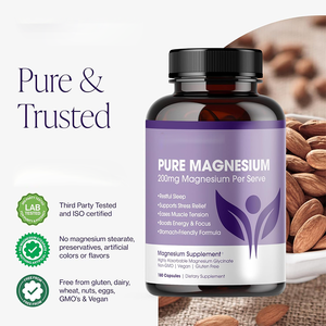 OEM, фирменный магниевый комплекс, капсулы 200 мг, магниевый глицинат малат цитрат для расслабления - Product Image 2