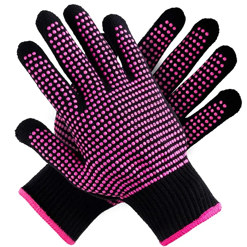 New Double Sided Silicone Bumps Professional Heat Resistant Gloves For Hair Styling Curling Iron Wand Flat Iron Hot Air Brushes