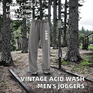 กางเกงวอร์มผ้าฟลีซสำหรับผู้ชายทรงตรงแบบผูกเชือกระบายอากาศได้ดีเป็นมิตรกับสิ่งแวดล้อมผ้าซักแบบวินเทจออกแบบได้ตามต้องการ - Product Image 2