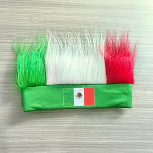 Peluca con Bandera Mexicana para Diadema, Gorra con Bandera, Accesorios para Animar en Partidos de Fútbol Europeo y Americano, Tocado para Adultos - Product Image 4