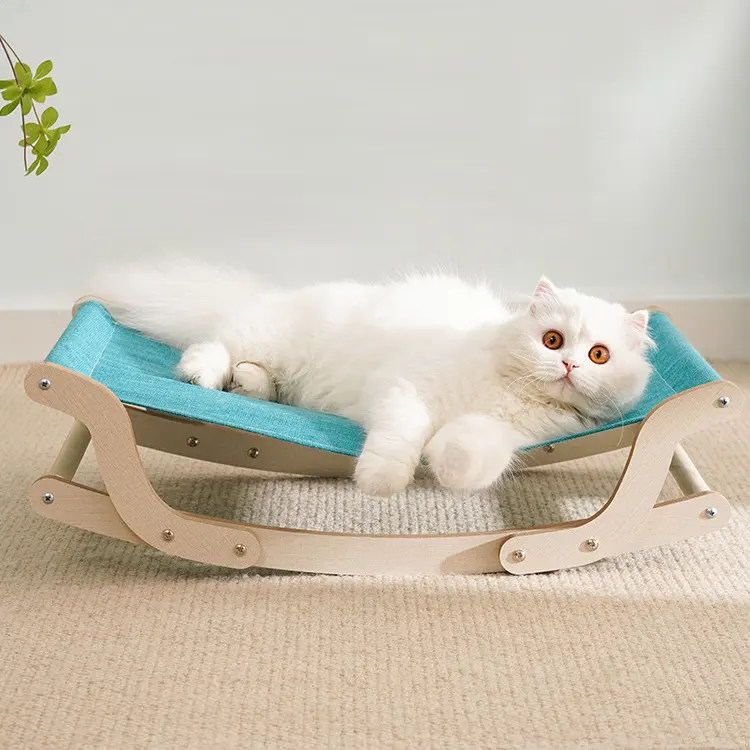 Vendita calda con agitatore per amaca in legno per gatti traspirante rimovibile per animali domestici sedia a dondolo per gatti amaca