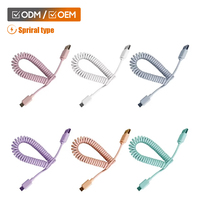 Câble USB magnétique élastique en cuivre pur TPE 3A à charge rapide, personnalisé OEM, coloré, en spirale, pour banques d'alimentation et téléphones mobiles