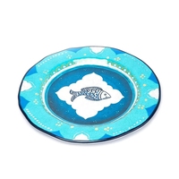 Vaisselle artistique écologique personnalisée OEM, assiettes rondes en mélamine multicolores, incassables et résistantes à la chaleur, pour la rentrée scolaire
