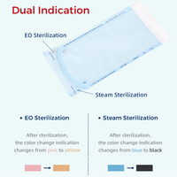 CLEAN DENTAL Sachets de Stérilisation Auto-scellants pour Instruments Chirurgicaux Dentaires, Stérilisation à la Vapeur et à l'OE, Consommables Médicaux Classe I CE 57x100mm