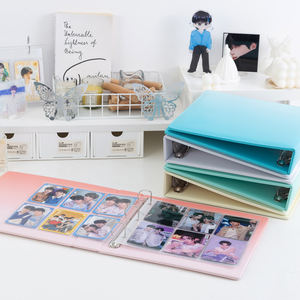 Porte-cartes photo en cuir PU à 6 pochettes, classeur à 3 anneaux A5, couverture dégradée, album photo Kpop, <span class=keywords><strong>livre</strong></span> de collection de cartes postales - Product Image 1