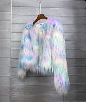 Manteau en fausse fourrure coloré et chaud pour femme, noir, blanc, rose, en peluche, veste fourrée pour femme, automne-hiver, style shaggy, vêtement d'extérieur tendance