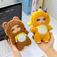 Kustom ODM IP perusahaan boneka vinil lembut mainan anak-anak lucu poliester dicuci dan tas katun boneka kotak buta buatan tangan maskot