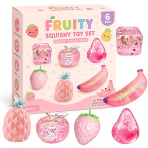 New Fruit Squishy Toy Gift Set 6PCS Soft Squeeze Slow Rising Sensory Stress Relief <b>Fidget</b> Toys Bulk Wholesale - Product Image 1
