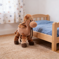 Peluche de chameau personnalisée de haute qualité, design réaliste, douce et rembourrée, idéale pour un cadeau, vente en gros transfrontalière, certifiée CE, jouet en peluche animal