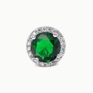 ต่างหูเงินแท้ประดับเพชรซิคอนขนาดใหญ่ 8 มม. ดีไซน์คลาสสิกทันสมัย ชุบทอง สำหรับผู้หญิง - Product Image 1