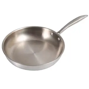 Factory direct sales customized 304 stainless steel frying pan cooking pan for frying steak and eggs non-stick frying pan
