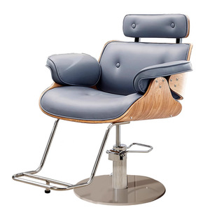 Fauteuil <span class=keywords><strong>de</strong></span> Barbier Haut <span class=keywords><strong>de</strong></span> Gamme en Bois Courbé, Pivotant à 360°, Hydraulique, Ergonomique, Réglable en Hauteur, Design Moderne, Durable, Revêtement PU Imperméable - Product Image 5
