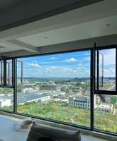 Ventanas Abatibles de Vidrio Templado de Aleación de Aluminio con Aislamiento Acústico y Térmico de 5 mm