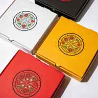 Boîte à pizza en carton ondulé personnalisée, boîte d'emballage alimentaire, boîtes à pizza imprimées pour emporter, boîtes à pizza jetables pour la livraison