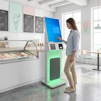 WUXIN Photomaton à impression instantanée en forme de cœur, écran tactile haute résolution 22/27 pouces, support DSLR, kiosque avec éclairage RGB dynamique pour centre commercial