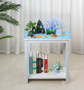 Meuble de support d'<span class=keywords><strong>aquarium</strong></span> sur mesure en bois pour aquariums, décoration solide pour la maison, boîte en carton, décorations et ornements blancs OEM.ODM - Product Image 3