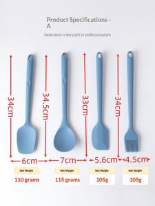 7 Piece <b>Silicone</b> Kitchen Utensils Set Food Grade Non Stick Heat Resistant Cookware with Wooden Handle for Cooking - Product Image 4