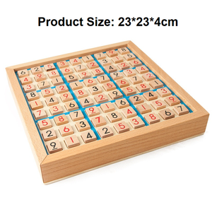 Tablero de <span class=keywords><strong>Sudoku</strong></span> de Madera para Niños con Cajón, Rompecabezas de Números de Madera de Haya 9x9, Juego Educativo para el Cerebro para el Hogar y Viajes - Product Image 2