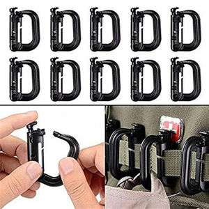 D bahar kanca taktik kilitleme D halka plastik karabina sırt çantası Molle kanca klip dokuma sapanlar çanta için hızlı kilit - Product Image 3