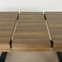 Ensemble de table à manger extensible en bois de chêne massif, design moderne, écologique, imperméable, durable, rectangulaire, 6 à 10 places