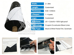Bâche en film polyéthylène noir et blanc 8 mil anti-UV pour couvertures de fosses de <span class=keywords><strong>ensilage</strong></span>, feuille LLDPE occultante pour la protection des silos et des abris chauffés - Product Image 2