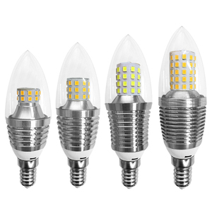 Bombilla LED tipo vela E27 con base de aluminio SMD 2835 6000K Luz diurna Alerta 95lm/w 50000H de duración AC 220V Control remoto CRI 90 - Product Image 1