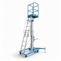 Plateforme élévatrice manuelle en aluminium GTWY-25/33/46 2,5-4,6 m 125 kg Treuil manuel Garde-corps pliable Certifié CE
