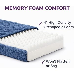 Pawfect Bedding Company Orthopedic <b>Dog</b> <b>Bed</b> XX Large Gray Plush <b>Cover</b> Removable Washable Supportive High Density Foam Rectangle - Product Image 3