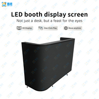 Cabina de DJ Móvil Curva Personalizada, Mesa de Consola, Soporte Portátil para DJ con Pantalla LED HDR10+ de Alto Brillo para Club