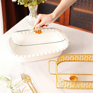 Luxury Oval <strong>Ceramic</strong> Soup Pot Matte Glazed Candle Heated <strong>Pan</strong> With Lid Amphorae Dry <strong>Pan</strong> Chafing Dishes for Catering - Product Image 4